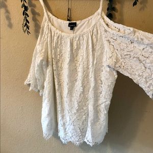 torrid | white lace cold shoulder top